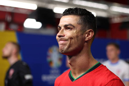 Cristiano Ronalddo facial expression ahead of his first game at the EURO 2024