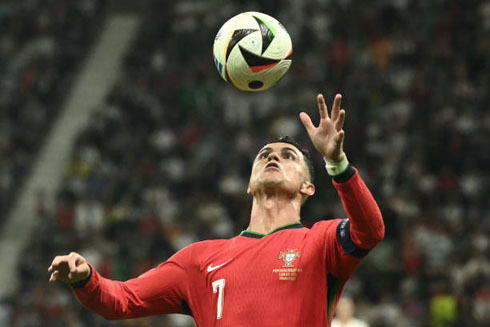 Cristiano Ronaldo controlling the ball in the air