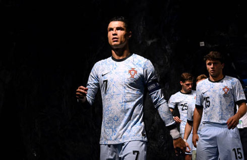 Cristiano Ronaldo leading his teammates ahead of game against Georgia