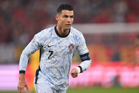 Cristiano Ronaldo playing for Portugal in the EURO 2024