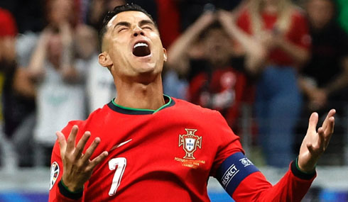 Cristiano Ronaldo reacts in fury for Portugal at the EURO 2024