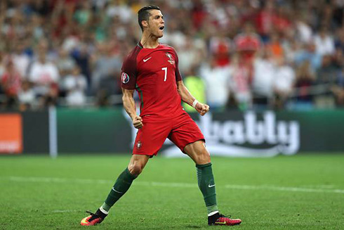 Cristiano Ronaldo joy after scoring for Portugal