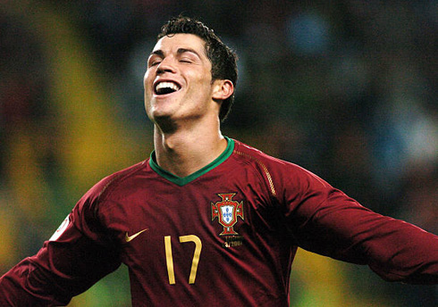 Cristiano Ronaldo wearing Portugal number 17 shirt