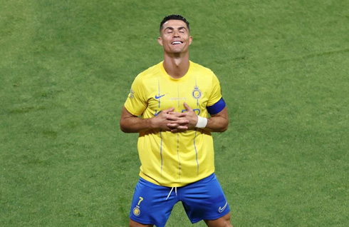 Cristiano Ronaldo new celebration gesture in 2024