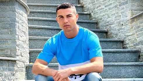 Cristiano Ronaldo granting interview at home