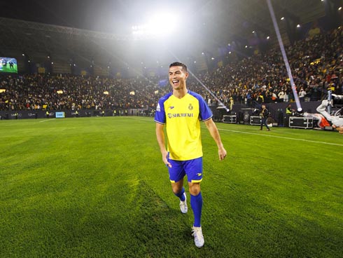 Cristiano Ronaldo happy on the pitch