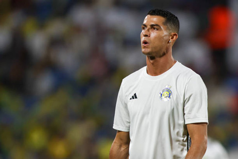 Cristiano Ronaldo in a white jersey for Al Nassr