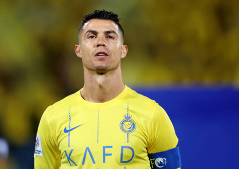 Cristiano Ronaldo lined up before a match for Al Nassr