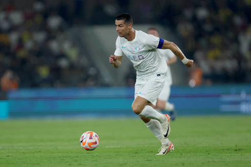 Cristiano Ronaldo playing in all white uniform