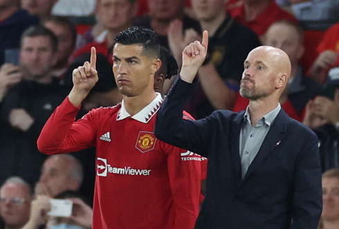 Cristiano Ronaldo and Erik ten Hag Manchester United number one