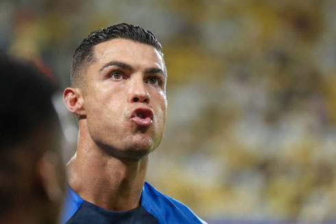 Cristiano Ronaldo focused ahead of a match