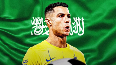 Cristiano Ronaldo and the Saudi Arabia flag