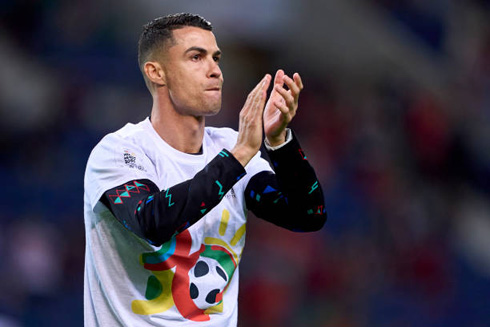 Cristiano Ronaldo warming up for Portugal