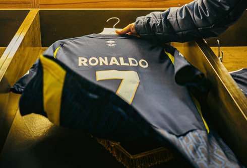 Cristiano Ronaldo name printed on the back of a shirt