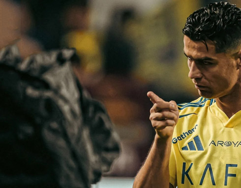 Cristiano Ronaldo acting tough during Al Nassr game