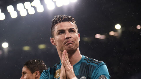 Cristiano Ronaldo apologising to Juventus fans after the overhead kick