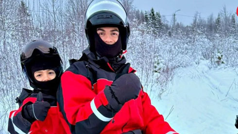 Cristiano Ronaldo snow mobile in Lapland in Finland