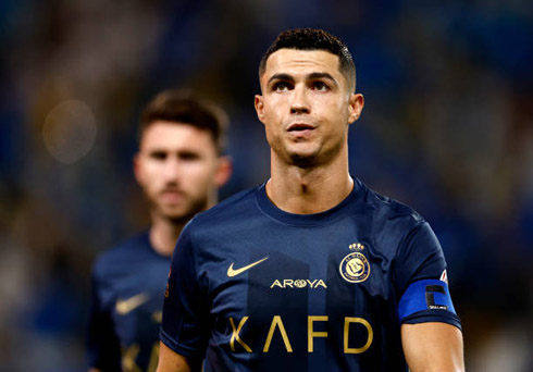 Cristiano Ronaldo in a blue uniform for Al Nassr