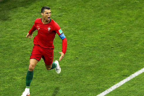 Cristiano Ronaldo running next to the sideline