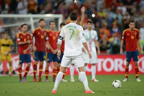 Cristiano Ronaldo free-kick in Portugal vs Spain