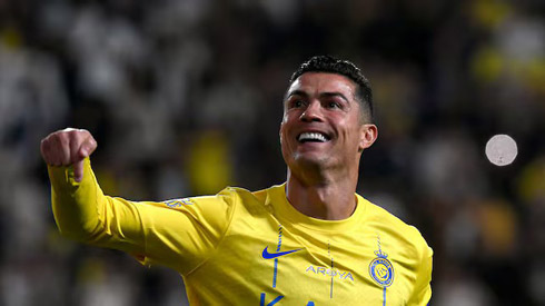 Cristiano Ronaldo scores a goal for Al Nassr