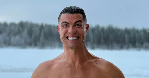 Cristiano Ronaldo in the snow in Finland