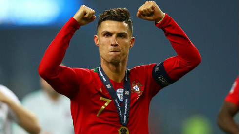 Cristiano Ronaldo champion medal with Portugal