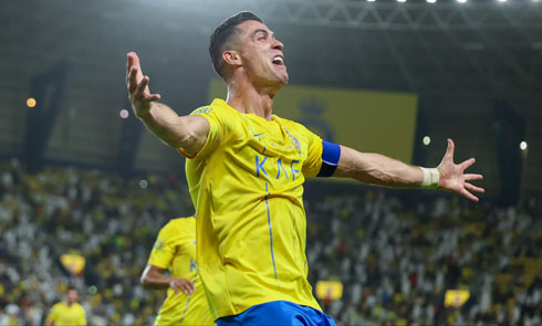 Cristiano Ronaldo celebrating goals for Al Nassr