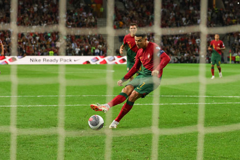 Cristiano Ronaldo taking a penalty-kick for Portugal