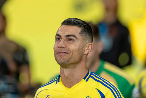 Cristiano Ronaldo smiling before match