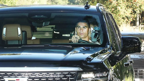 Cristiano Ronaldo driving one of his cars