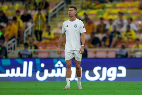 Cristiano Ronaldo in all white uniform for Al Nassr